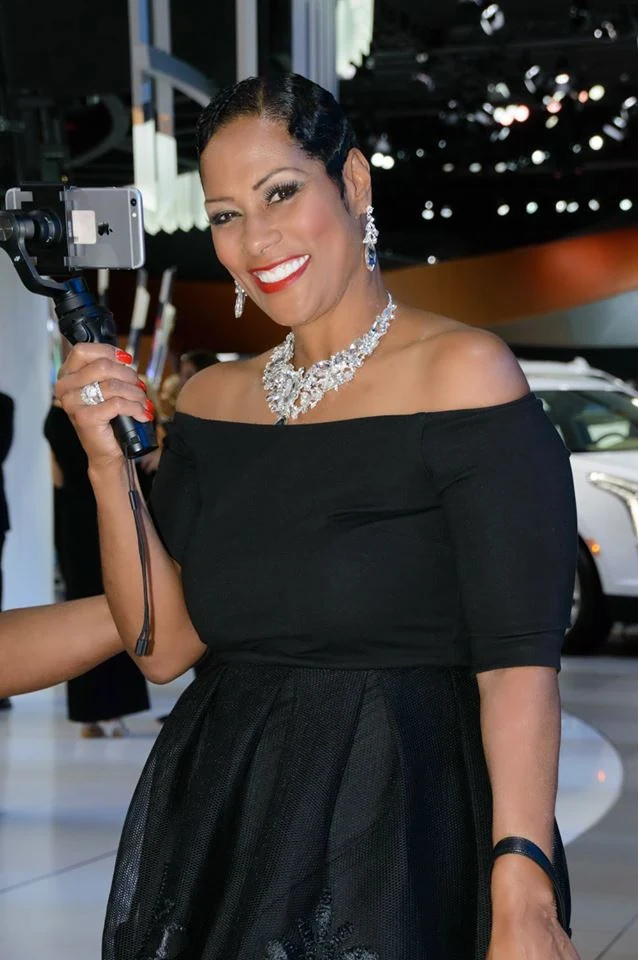 Monica Morgan with camera