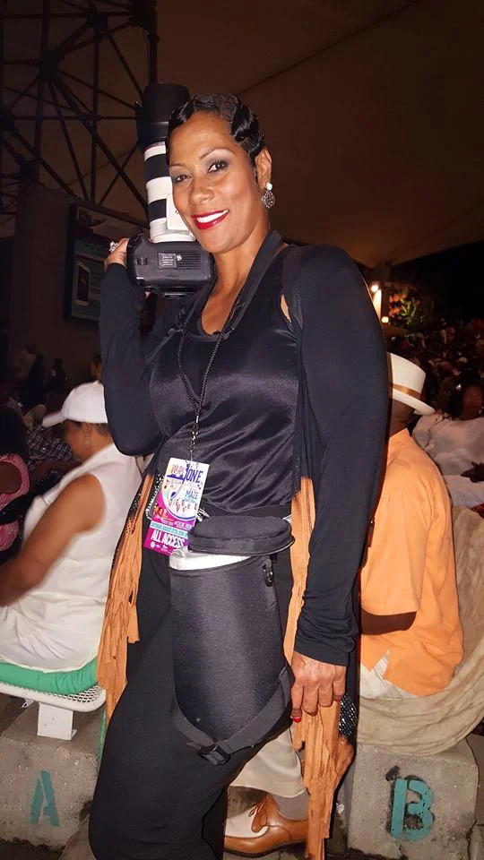 Monica Morgan with camera