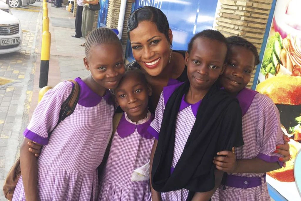 Monica Morgan with students